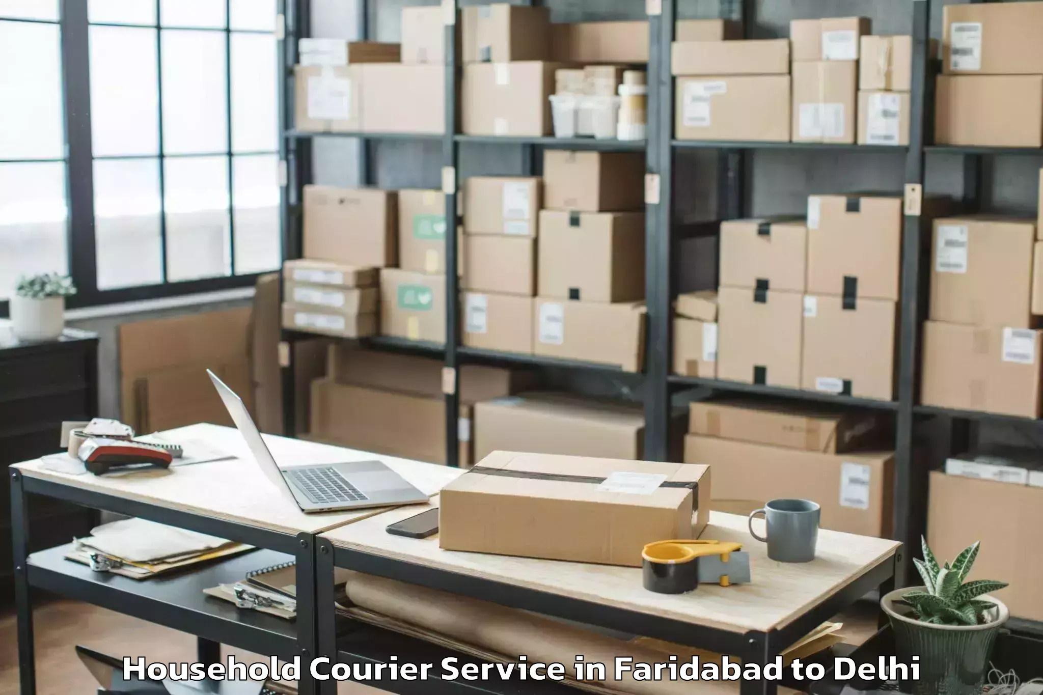 Quality Faridabad to Unity One Mall Cbd Shahdara Household Courier